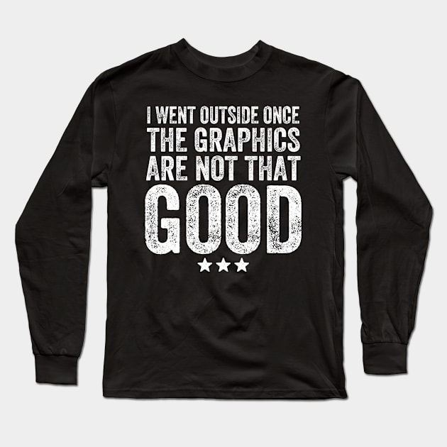 I went outside once the graphics are not that good Long Sleeve T-Shirt by captainmood